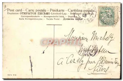 Automóvel e touro — cena humorística — Donadini jr. n°419 — Verso