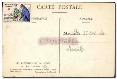 Os Ciclistas — Os Incidentes da Estrada — Aquarelas de G. Conrad — Verso