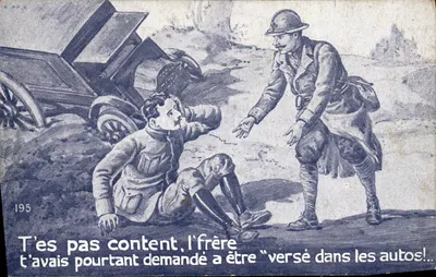 Soldado ferido ajudado por um companheiro — Série 195 — Editor não visível