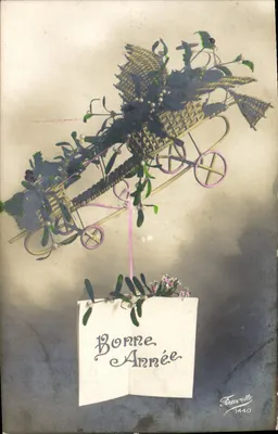 Bom Ano — Carta de boas-vindas com carrinho de Natal — Fauvrette 1440