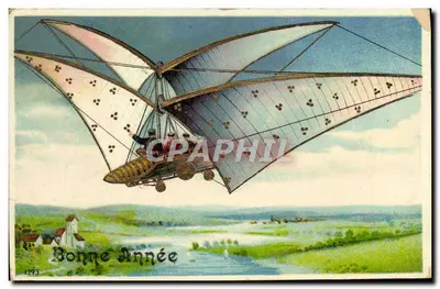 Avião de asas rígidas — Boa Ano — Imp. J. H. M. (N° 1293)