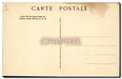 पोटेज़ 43 टूरिस्ट विमान - पोटेज़ 100 CV C.A.G. मोटर - फ्रांस की एविएशन लीग, 18, विक्टर-एमैनुएल-III रू, पेरिस — पीछे