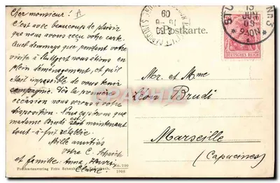 Zeppelin über Stuttgart — vue aérienne de la ville avec édifice religieux et collines — Postkartenverlag Fritz Schanbacher, Eberbach, n°290 — Verso
