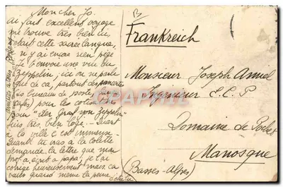 Zeppelin boven Mannheim — vol 4 augustus 1908 — uitgever : Ernest Lauter, uitgaven Lauter & Cie — Achterkant