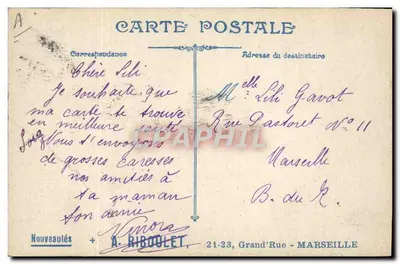 Parijs — Militair ballon boven de stad — A. Riboulet, n° 3455 — Achterkant