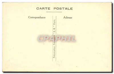 Paysage nocny z domem i rzeką — wydawca E.R. Paris — Rewers