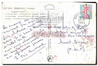 Bordeaux — vue panoramique — Éditeur Élécoeur, n° P 3414 — Verso