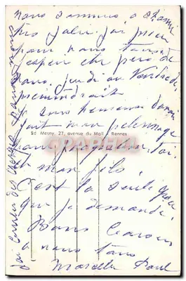 Statua św. Anny z Auray — kościoł i inskrypcja — wydawca Loret, nr 1426 — Rewers
