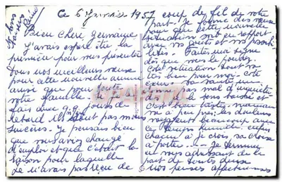 Paisagem invernal — casa nevada sob o sol — texto 'Bom Ano' em cima e embaixo — Verso