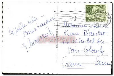 Lausanne i Alpy — widok panoramiczny — Wydawnictwo Lausanne nr 831 — Rewers