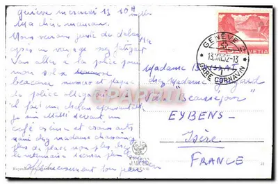 Geneva — View of the port with steamboat — Éditions Jardine, Geneva, number 7017 — Back