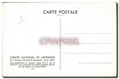 Parowóz typu 241 P — S.N.C.F. — COMITÉ NATIONAL DE L'ENFANCE — Rewers