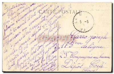 Garros sobre Monoplan Blériot — Segunda Carrera París-Roma — S. Farges, edición de Lyon — Reverso