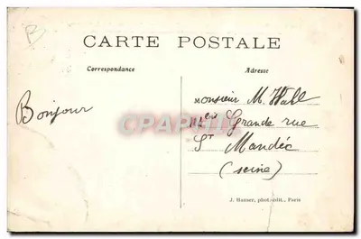 Châlons — O Avião Farman 1 bis modificado em Mourmel — J. Hauser, fot.-editor, Paris — Verso