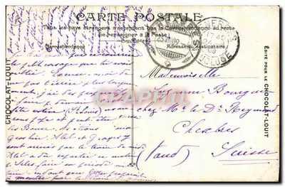 Doppeldecker — Flug in Frankreich — Verlag: Chocolat-Louit — Rückseite