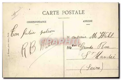 Louis Blériot überquert erstmals den Ärmelkanal in einem Flugzeug — 25. Juli 1909 — J. Hauser, phot.-cart. Paris, n° 1154 — Rückseite