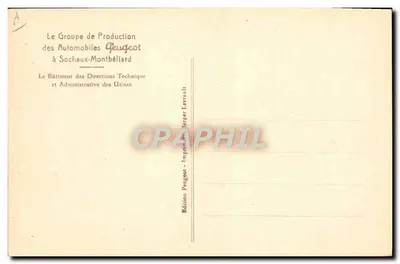Sochaux-Montbéliard — O Grupo de Produção das Automóveis Peugeot — Edifício das Direções Técnica e Administrativa das Fábricas — Verso