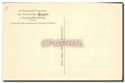 Sochaux-Montbéliard — O Grupo de Produção das Automóveis Peugeot — Edição Peugeot-Levrain — Verso