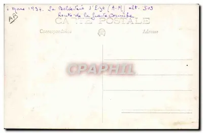 Para przed starym samochodem — Beldere d'Eze (A.M.) alt. 505 — Karta pocztowa — Rewers