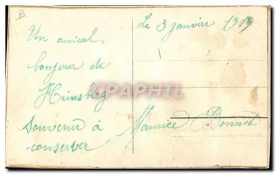 Família em um automóvel — Heinsberg — editor desconhecido — Verso