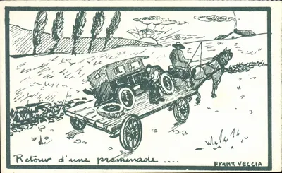 Rückkehr von einem Spaziergang — Franz Veccia — Ausgabe 'Livret de la 1re Internationale des Wagons-Lits' Nr. C 35