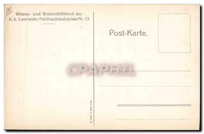Lied der Landwehr-Feldhaubitzzdivision Nr. 13 — Witwen- und Waisenhilfsfond — editor não visível — Verso