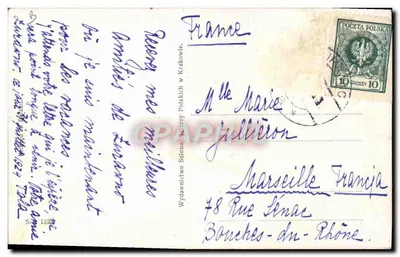 Jeune femme en coiffe ornée — P. Stachiewicz — Éditeur : Wydawnictwo Salonu Warty Polskich w Krakowie — Verso