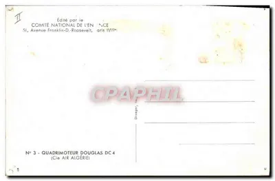 Avião Douglas DC-4 — Dia do Selo 1968 — editado pelo Comitê Nacional do Voo — Verso