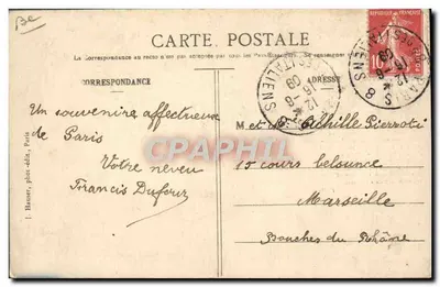 L'Aéronaute Malécot — balon z detalami technicznymi — J. Hauser, fot. wyd., Paryż — Rewers