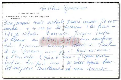 Chalés de alpinismo e as Agulhas Curvas — Megève (1113 m.) — Verso