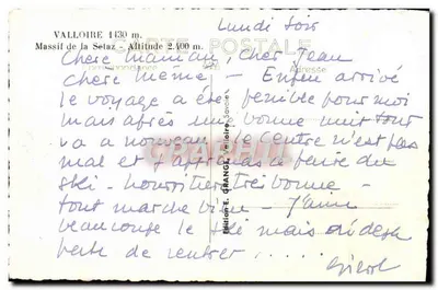 Valloire 1430 m — Massif de la Setaz — Wydawnictwo E. Grange, Grange — Rewers