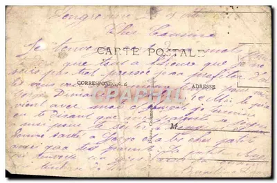 Groupe de femmes et un homme — devant un bâtiment en pierre — éditeur inconnu — Verso