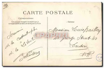 Catástrofe do "Liberté" — As escombros — Em 25 de setembro de 1911, às 5h55 da manhã, o "Liberté", navio de 14.868 toneladas, explodiu na Baía de Toulon, causando cerca de 400 vítimas — Editor ELD — Verso