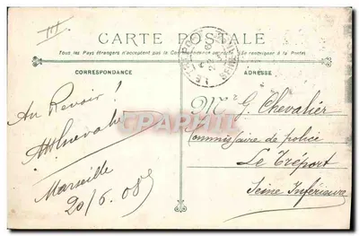 ULLMO dopo la degradazione, restituito alla gendarmeria, ricondotto in prigione — Fototipia Martus Bar — Tolone — Verso