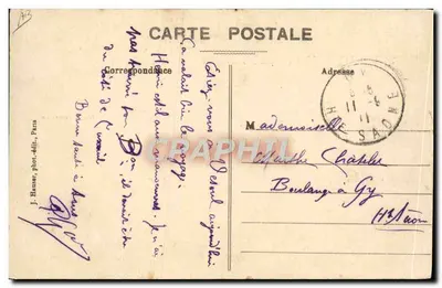 Der Morane-Monoplan, geflogen von Yédzrines — Nr. 1486 — J. Hauser, phot.-edit., Paris — Rückseite