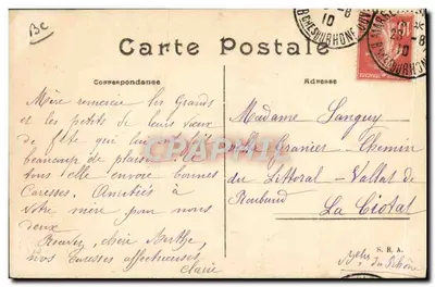 Sommer voa em biplano Farman — La Ciotat, 1908 — Carte postale illustrée — Verso