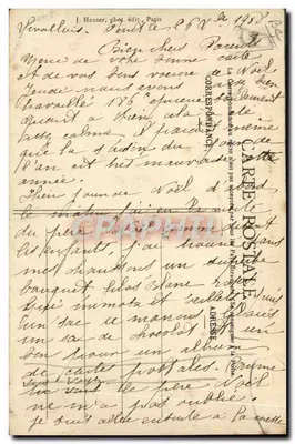 Aeroplano Delagrange N°2 em pleno voo — motor Antoinette 50 HP, percurso de 3925 metros em 6 min 30 seg em 11 de Abril de 1908 — J. Hauser, Paris — Verso