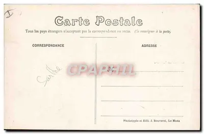 Zamek Peschéré — Circuit de la Sarthe 1906 — Fototypia i Wydawnictwo J. Bouveret, Le Mans — Rewers