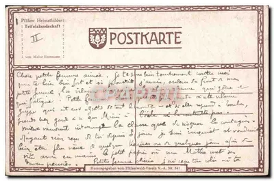 Ruiny zamków w górach — Pfälzer Heimatbilder, seria II — Maler Rottmann, nr 841 — Rewers