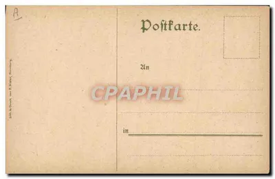 Scena uliczna z groźną kobietą — karikatura — Lith. & Druck von E. Nider, Nürnberg — Rewers