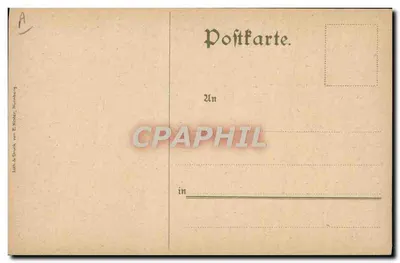 Hausdrache — Strafe für böse Weiber — Lithografie von E. Hildner, Nürnberg — Rückseite