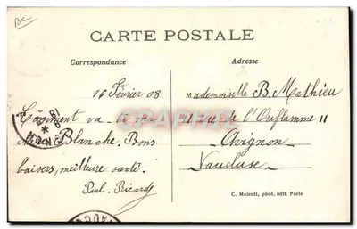 Aérostation Militaire — Balon napędzany « VILLE DE PARIS » przy startowaniu — C. Malcult, fot. éd. Paris — Rewers