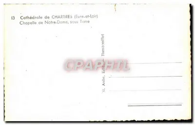 Kaplica Najświętszej Panny Maryi pod ziemią — Katedra Chartres (Eure-et-Loir) — M. Aube, Wydawca, Rambouillet — Rewers