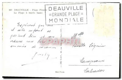 Deauville - Playa florida — Grande Playa Mundial — Réal-Photo n°967 — Reverso
