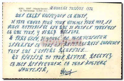 Il Tennenge (2.988 m.) — Sixt (Alta Savoia) — editore Les Éditions du Ciel (Nancy) n°8281 — Verso