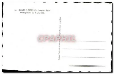 Święta Teresia Dziecka Jezus — Fotografia z 7 czerwca 1897 — Office Central de Lisiieux — Rewers