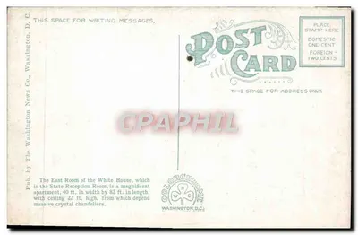 Sala Leste, Casa Branca — Washington, D.C. — The Washington News Co. — Verso