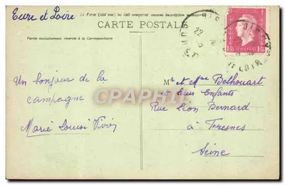 Châteauneuf-en-Thimerais — Widok na Urząd Miasta — G. Feucault, wyd., Dreux — Rewers