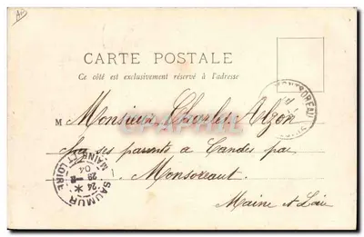 Paesaggio portuale a Salmur — marinai e barili — A. Bougault, n°654 — Verso