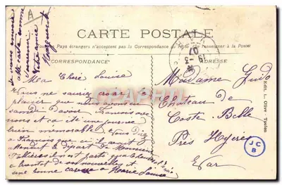 Katastrofa "Iéna" — Szkic sporządzony w momencie wybuchu sutek — Wydawca L. Olive, Toulon — Rewers
